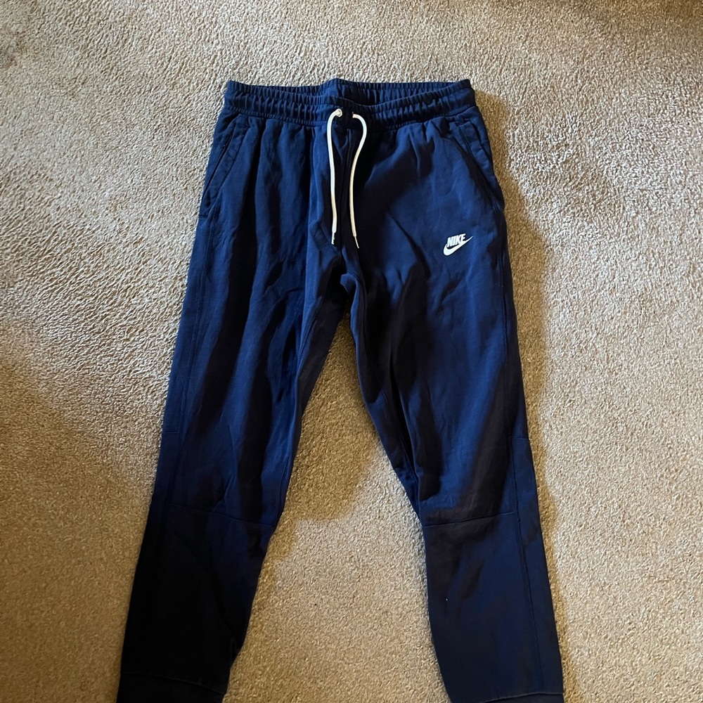 Nike Dark Blue Sweatpants with White Logo